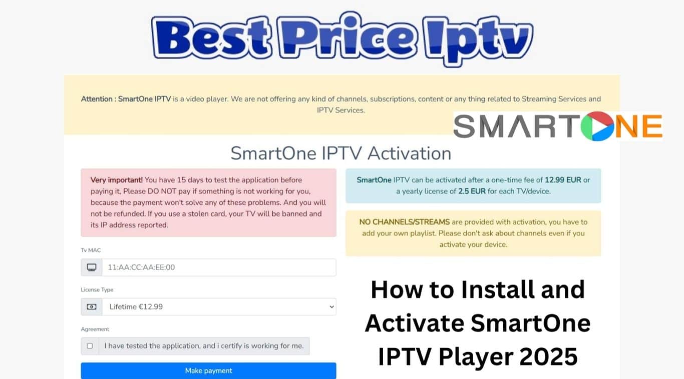 How to Install and Activate SmartOne IPTV Player 2025
